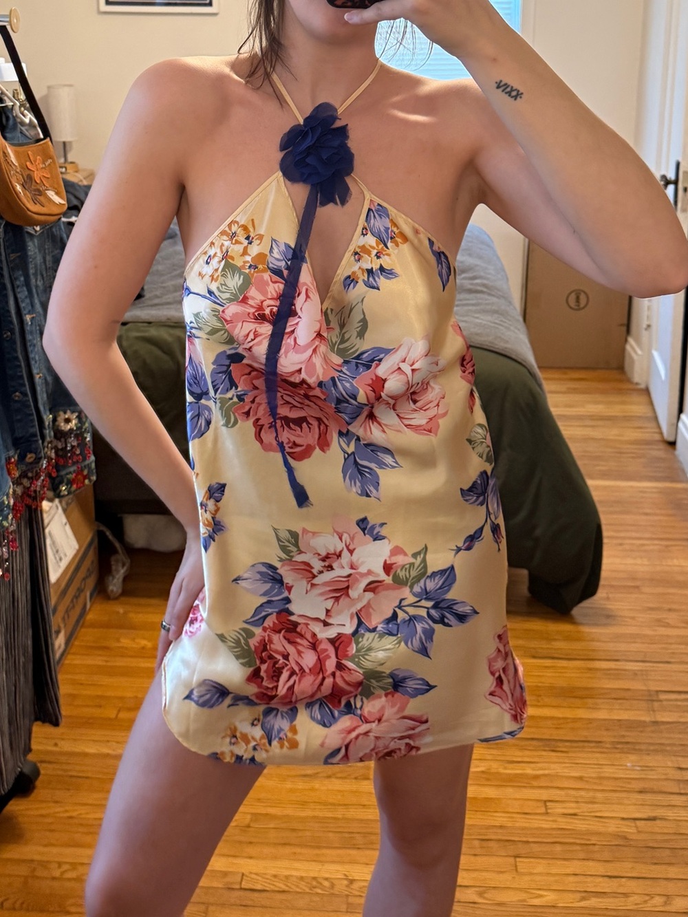 Floral Satin Slip Dress